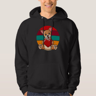 Chihuahua Dog Couples Heart Vintage Sunset Retro Hoodie