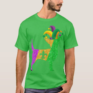 Chihuahua Dog Dad Mum Lover Funny Mardi Gras Party T-Shirt