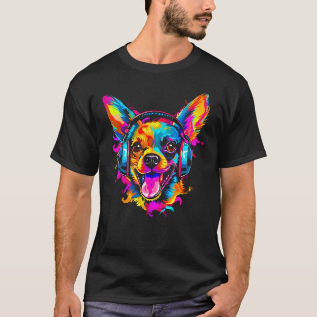 Chihuahua Dog DJ Festival T-Shirt (Front)