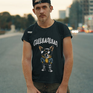 Chihuahua Dog Dressed Up in Cool Clothing Men's  T-Shirt