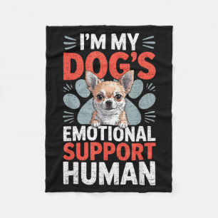 Chihuahua Dog Emotional Suprt Human  Fleece Blanket
