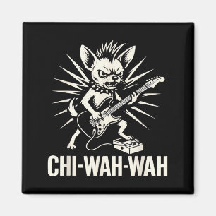 Chihuahua Dog Guitarist Wah Pedal Punk Rocker Magnet