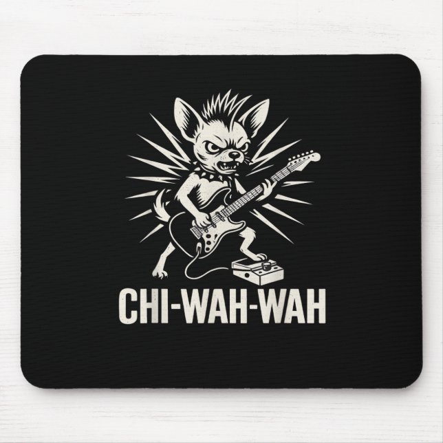 Chihuahua Dog Guitarist Wah Pedal Punk Rocker Musi Mouse Mat (Front)