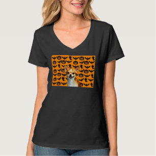 Chihuahua Dog Halloween Face T-Shirt