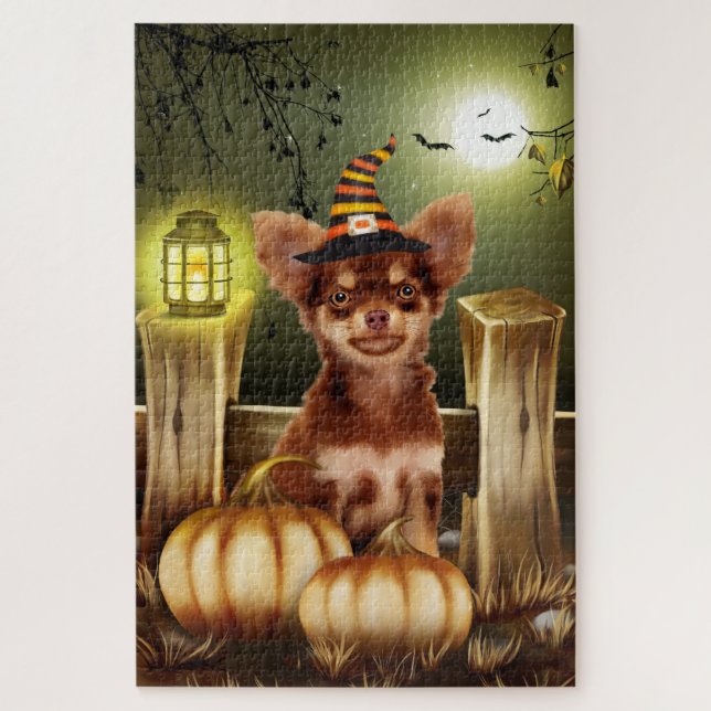Chihuahua Dog Halloween Jigsaw Puzzle (Vertical)