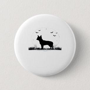 Chihuahua Dog � Halloween Moon Silhouette Classic  6 Cm Round Badge
