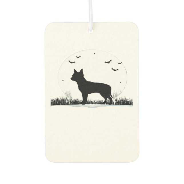 Chihuahua Dog � Halloween Moon Silhouette Classic  Car Air Freshener (Front)