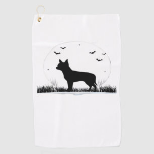 Chihuahua Dog – Halloween Moon Silhouette Classic  Golf Towel
