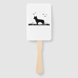 Chihuahua Dog � Halloween Moon Silhouette Classic  Hand Fan