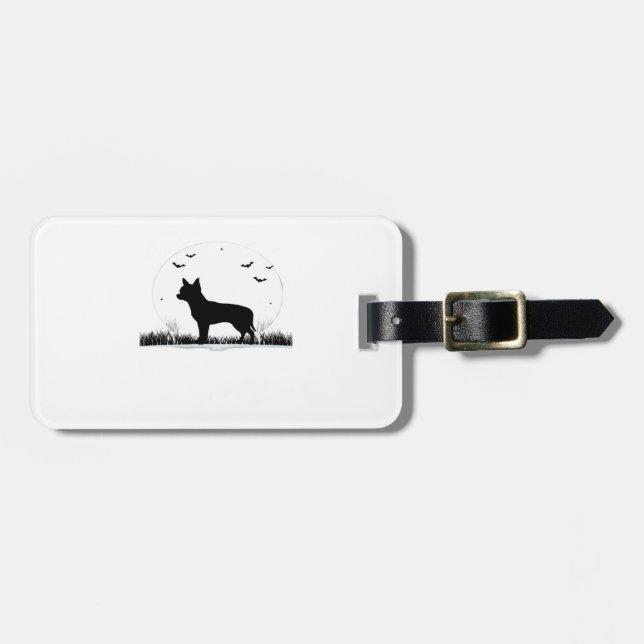 Chihuahua Dog � Halloween Moon Silhouette Classic  Luggage Tag (Front Horizontal)