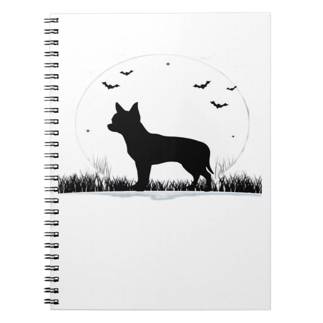 Chihuahua Dog � Halloween Moon Silhouette Classic  Notebook (Front)