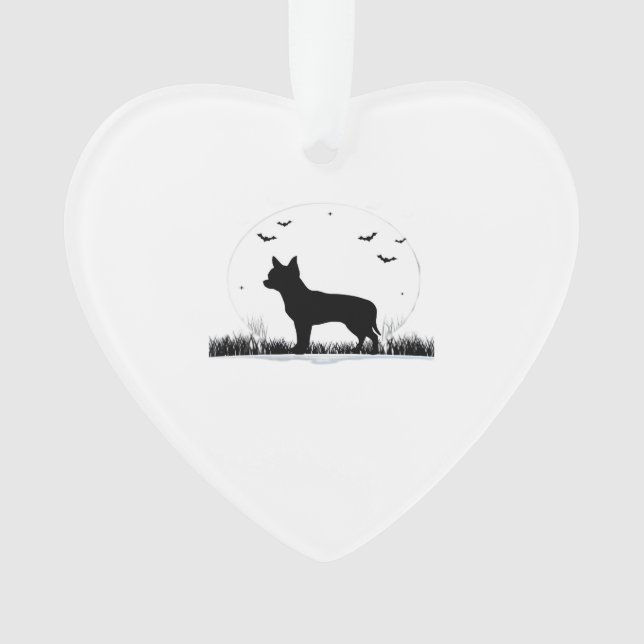 Chihuahua Dog � Halloween Moon Silhouette Classic  Ornament (Front)