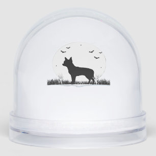 Chihuahua Dog � Halloween Moon Silhouette Classic  Snowglobe