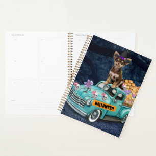 Chihuahua Dog Halloween Truck Scary Night Planner