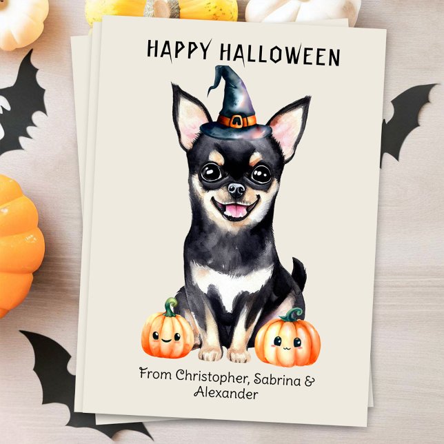Chihuahua Dog Happy Halloween Holiday Card (Creator Uploaded)
