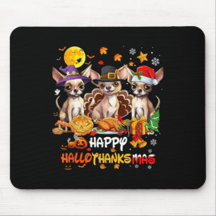 Chihuahua Dog Happy Halloween Thanksgiving Merry C Mouse Mat