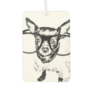 Chihuahua Dog Illustration Drawing Car Air Freshener