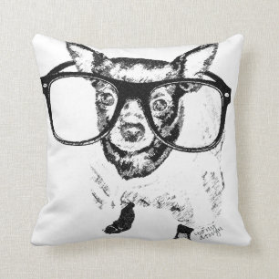 Chihuahua Dog Illustration Drawing Cushion