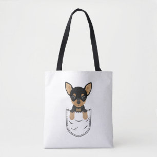 Chihuahua Dog in Pocket Tote Bag