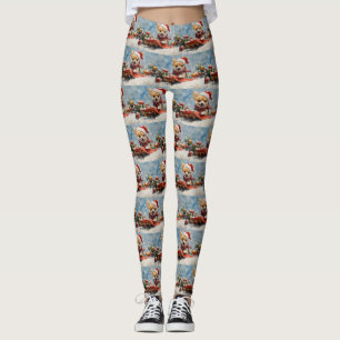 Chihuahua Dog in Sledge Let it Snow Christmas Leggings
