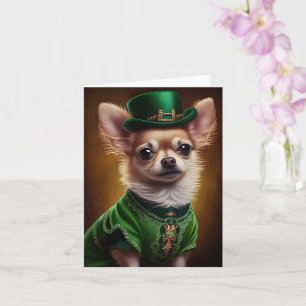 Chihuahua Dog in St. Patrick's Day Dress Card