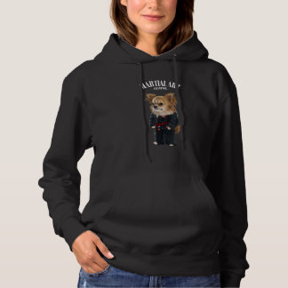 Chihuahua Dog Judo Karate Master In Black Judogi Hoodie