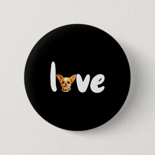 Chihuahua Dog Love For Valentines Day  6 Cm Round Badge