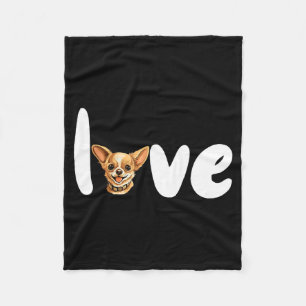 Chihuahua Dog Love For Valentine's Day Fleece Blanket