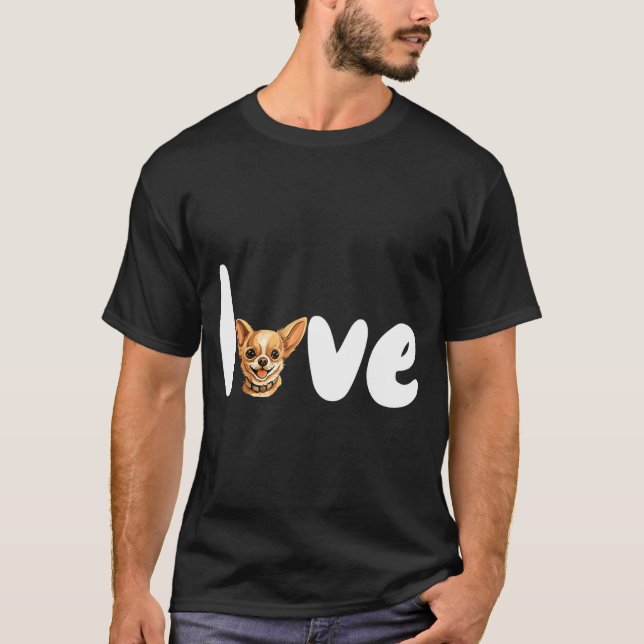 Chihuahua Dog Love For Valentine's Day  T-Shirt (Front)