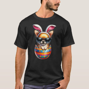 Chihuahua Dog Lover Easter Egg Happy Easter Bunny T-Shirt