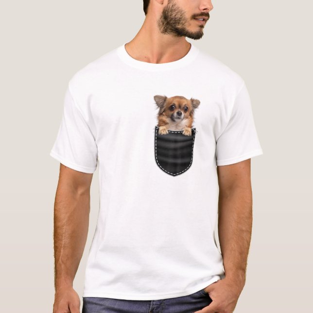 Chihuahua Dog Lover Small Breed - Dog Pocket Desig T-Shirt (Front)