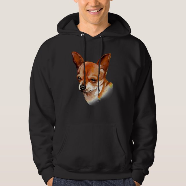 Chihuahua Dog Loves Being With His People Hoodie (Front)