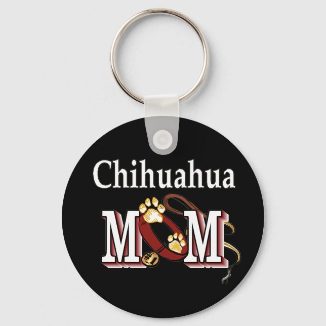 Chihuahua Dog Mom Gifts Key Ring (Front)