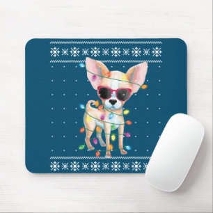 Chihuahua Dog Mom Women Christmas Ugly Sweater Mouse Mat