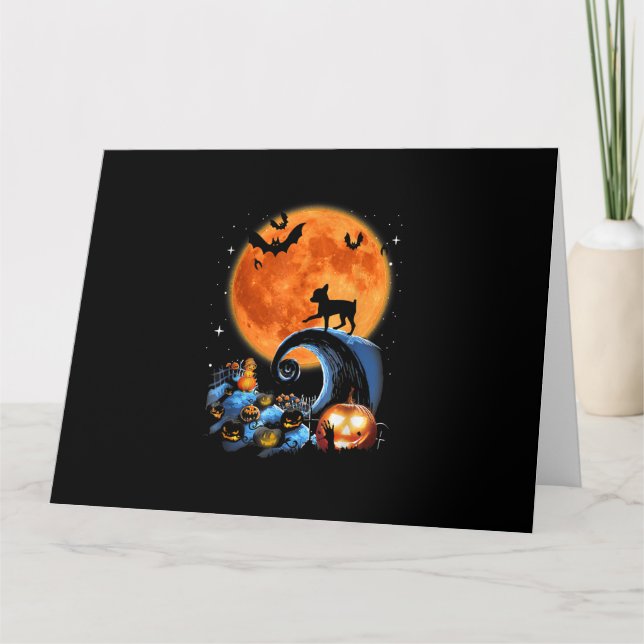 chihuahua dog moon pumpkin halloween costume gift card (Front)