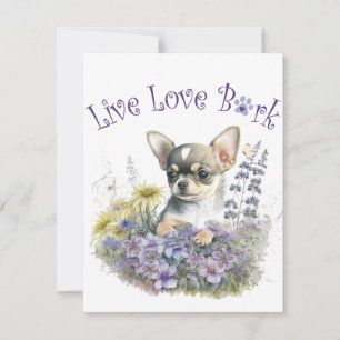 Chihuahua Dog Mum Floral Card