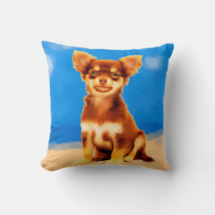 Chihuahua Dog On Beach Cushion