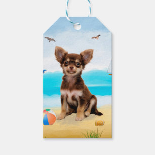 Chihuahua Dog on Beach Gift Tags