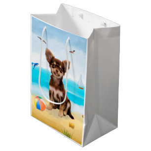 Chihuahua Dog on Beach Medium Gift Bag