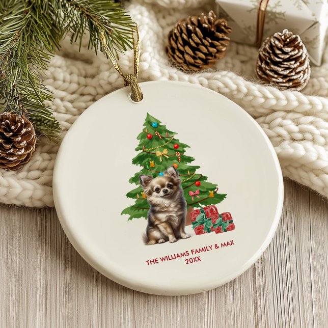 Chihuahua Dog Personalised Christmas Ceramic Tree Decoration (Creator Uploaded)