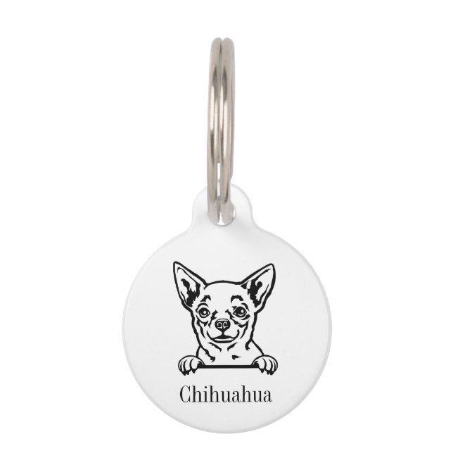 Chihuahua dog personalised name tag (Front)