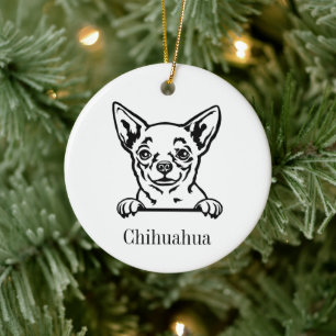 Chihuahua dog Personalised Pet Ornament, Custom Do Ceramic Tree Decoration