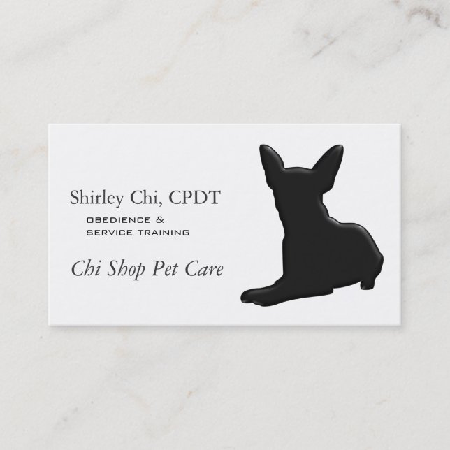 Chihuahua Dog Pet 3d line art Business Card (Front)