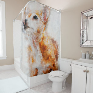 Chihuahua Dog Portrait_Dog Lover Shower Curtain