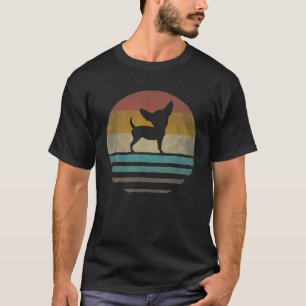Chihuahua Dog Retro Vintage 60S 70S Silhouette Bre T-Shirt