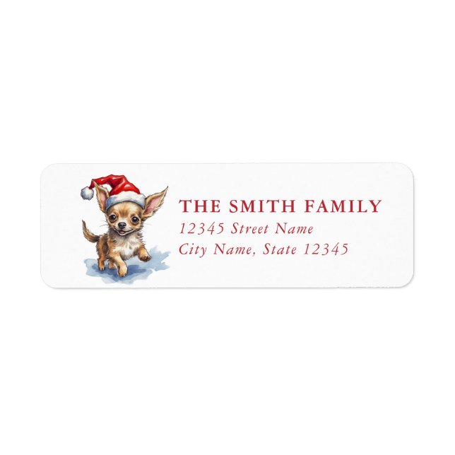 Chihuahua Dog Return Address Labels (Front)