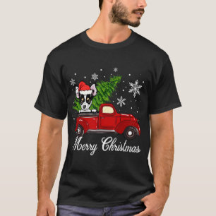 Chihuahua Dog Riding Red Truck Christmas Decoratio T-Shirt