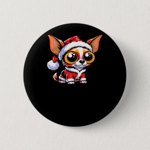 Chihuahua Dog Santa Classic T-Shirt 6 Cm Round Badge