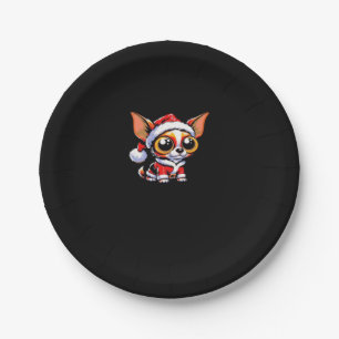 Chihuahua Dog Santa Classic T-Shirt Paper Plate