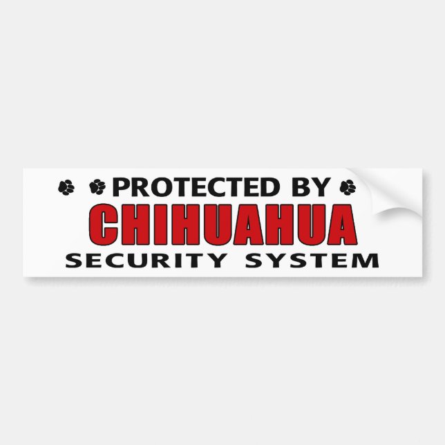 Chihuahua Dog Security Bumper Sticker (Front)